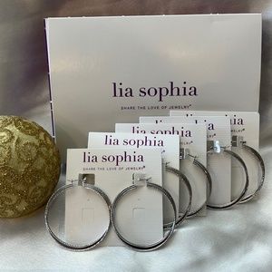 NWT- Etched Silver Hoops - very cute!